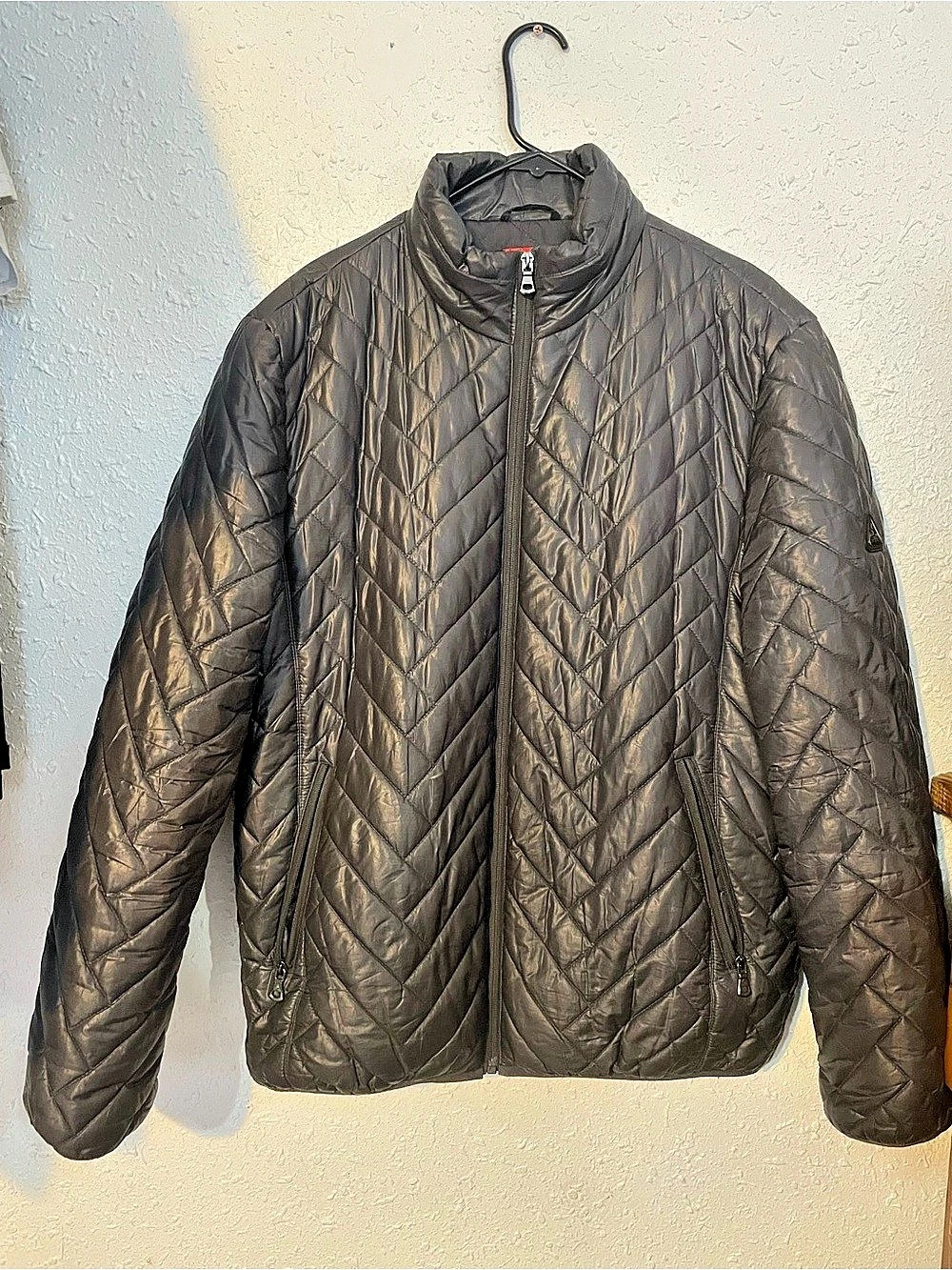 SPIRE Men's Chevron Quilted Jacket Black Size XL